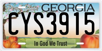 GA license plate CYS3915
