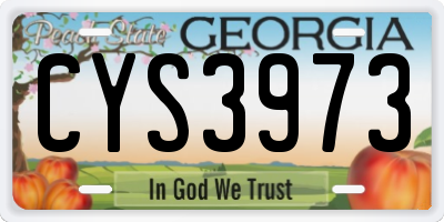 GA license plate CYS3973