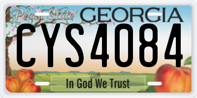 GA license plate CYS4084