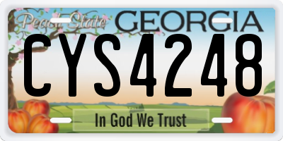 GA license plate CYS4248