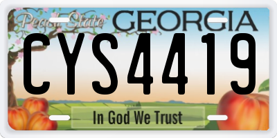 GA license plate CYS4419