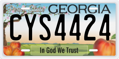 GA license plate CYS4424