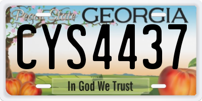 GA license plate CYS4437