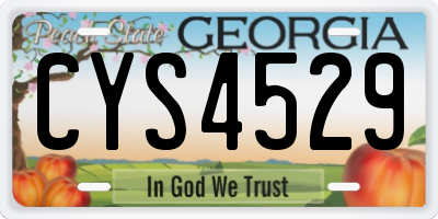 GA license plate CYS4529