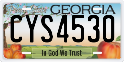GA license plate CYS4530