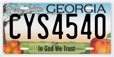 GA license plate CYS4540