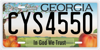 GA license plate CYS4550