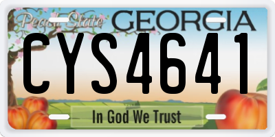 GA license plate CYS4641
