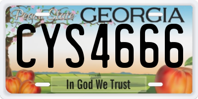 GA license plate CYS4666