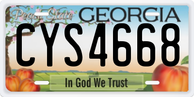 GA license plate CYS4668