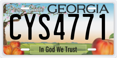 GA license plate CYS4771