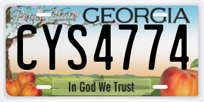 GA license plate CYS4774