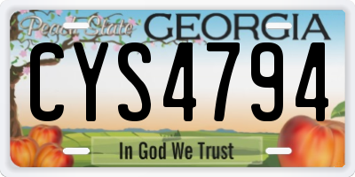 GA license plate CYS4794