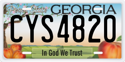GA license plate CYS4820