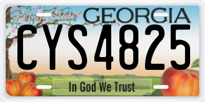 GA license plate CYS4825