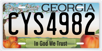 GA license plate CYS4982