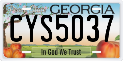 GA license plate CYS5037