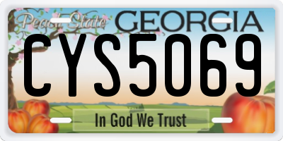 GA license plate CYS5069