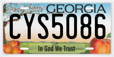 GA license plate CYS5086