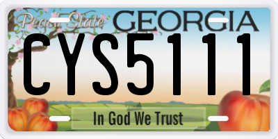GA license plate CYS5111