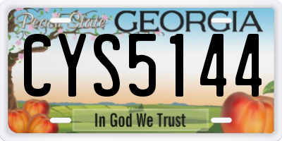GA license plate CYS5144