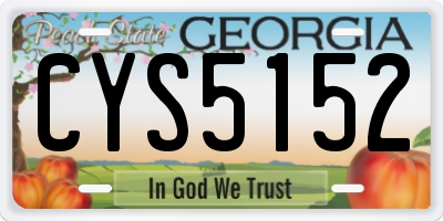 GA license plate CYS5152