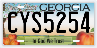 GA license plate CYS5254