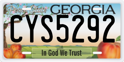 GA license plate CYS5292