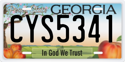 GA license plate CYS5341