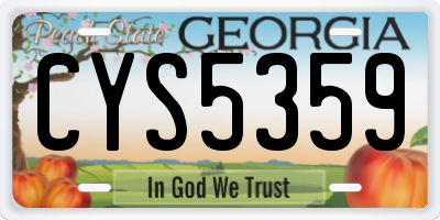 GA license plate CYS5359