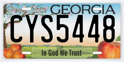 GA license plate CYS5448