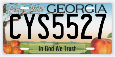GA license plate CYS5527