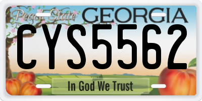 GA license plate CYS5562