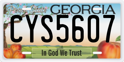 GA license plate CYS5607