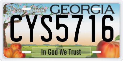 GA license plate CYS5716