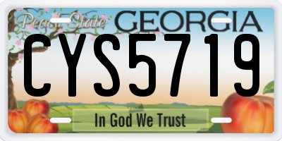GA license plate CYS5719