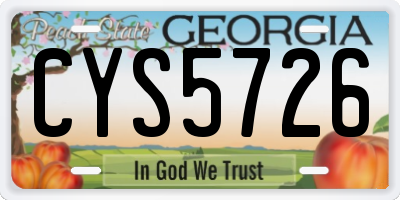 GA license plate CYS5726