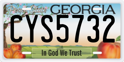 GA license plate CYS5732