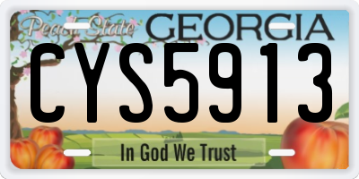 GA license plate CYS5913
