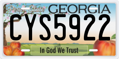 GA license plate CYS5922