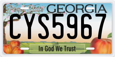 GA license plate CYS5967