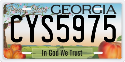 GA license plate CYS5975