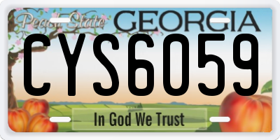 GA license plate CYS6059