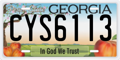 GA license plate CYS6113