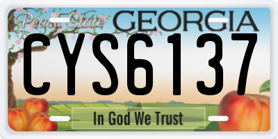 GA license plate CYS6137