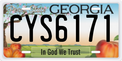 GA license plate CYS6171