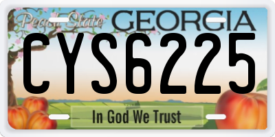 GA license plate CYS6225