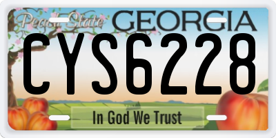 GA license plate CYS6228