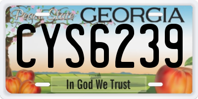 GA license plate CYS6239