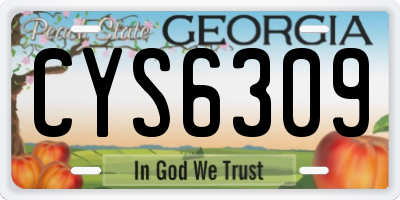 GA license plate CYS6309